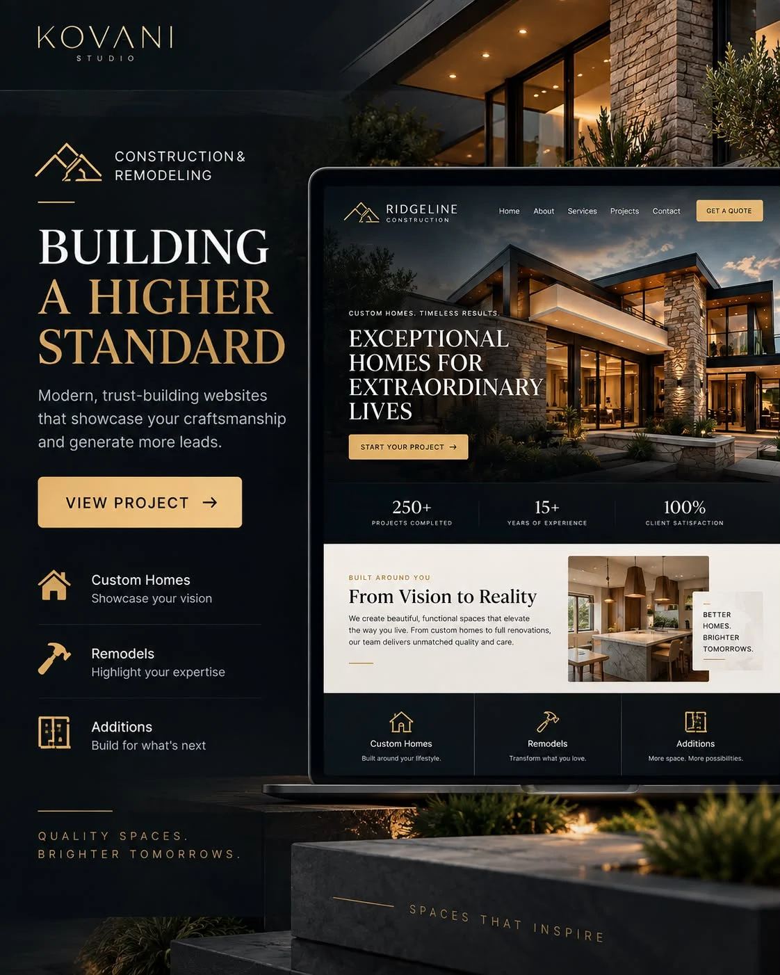 Ridgeline Construction full website design concept