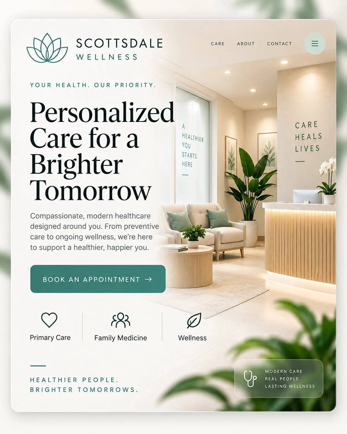 Scottsdale Wellness full website design concept